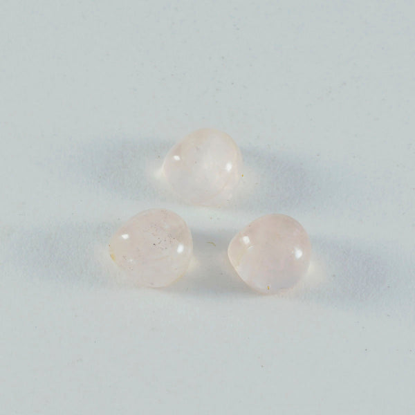 Rose Quartz 1PC Large 10x10 MM Heart Cabochon Pink High Quality semi Precious Loose Gems
