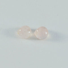 Rose Quartz 1PC Small 7x7 MM Heart Cabochon Pink Lustrous semi Precious Semi Precious Gemstone