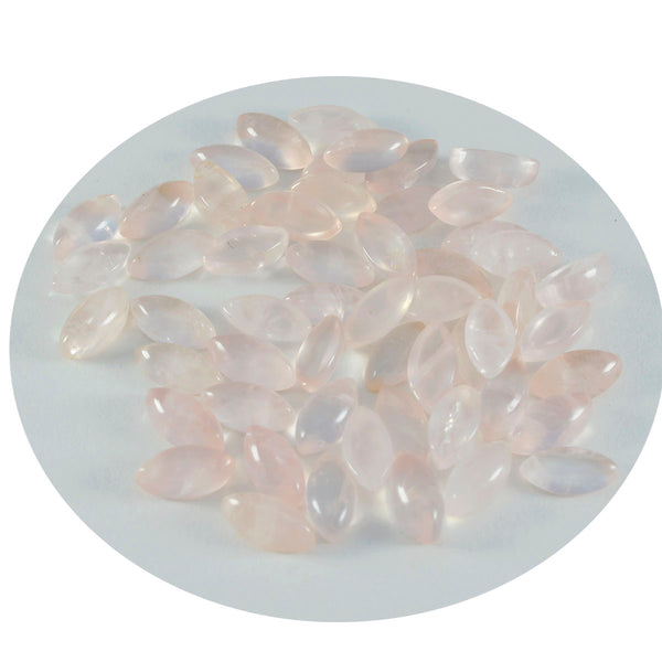 Rose Quartz 10PC Tiny 4x8 MM Marquise  Cabochon Pink Sparkling semi Precious Loose Gemstone