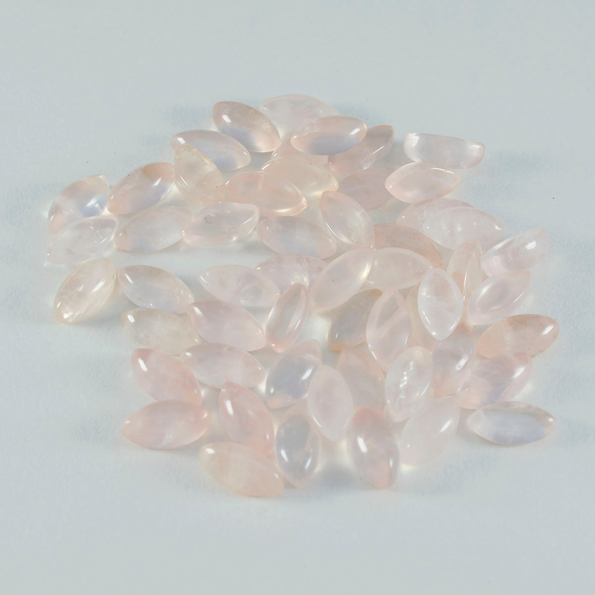 Rose Quartz 10PC Tiny 4x8 MM Marquise  Cabochon Pink Sparkling semi Precious Loose Gemstone