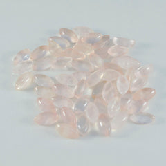 Rose Quartz 10PC Tiny 4x8 MM Marquise  Cabochon Pink Sparkling semi Precious Loose Gemstone