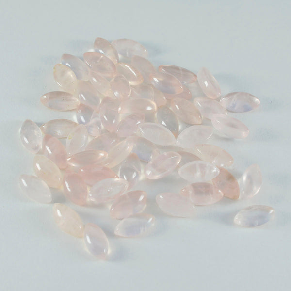 Rose Quartz 10PC Tiny 3x6 MM Marquise  Cabochon Pink Brilliant semi Precious Loose Gems