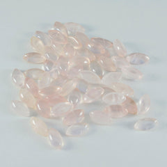 Rose Quartz 10PC Tiny 3x6 MM Marquise  Cabochon Pink Brilliant semi Precious Loose Gems