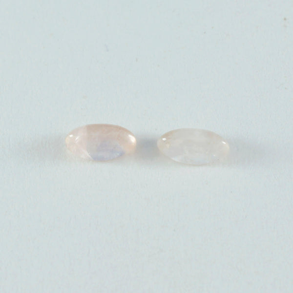 Rose Quartz 10PC Tiny 4x8 MM Marquise  Cabochon Pink Sparkling semi Precious Loose Gemstone