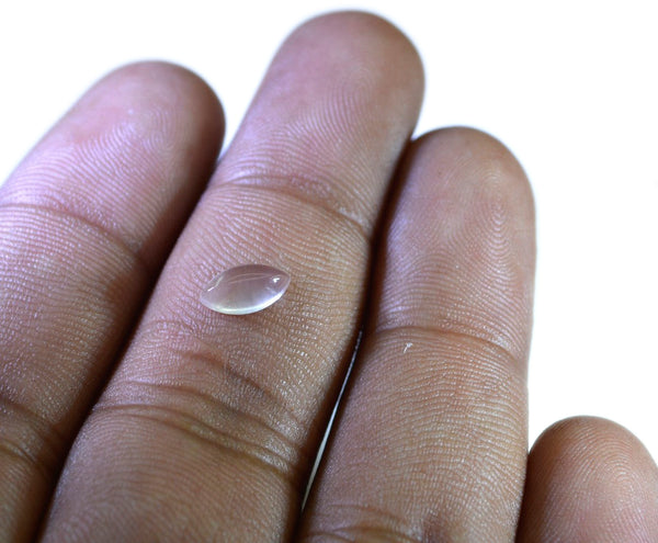 Rose Quartz 1PC Small 6x12 MM Marquise  Cabochon Pink Splendid semi Precious Semi Precious Gemstone