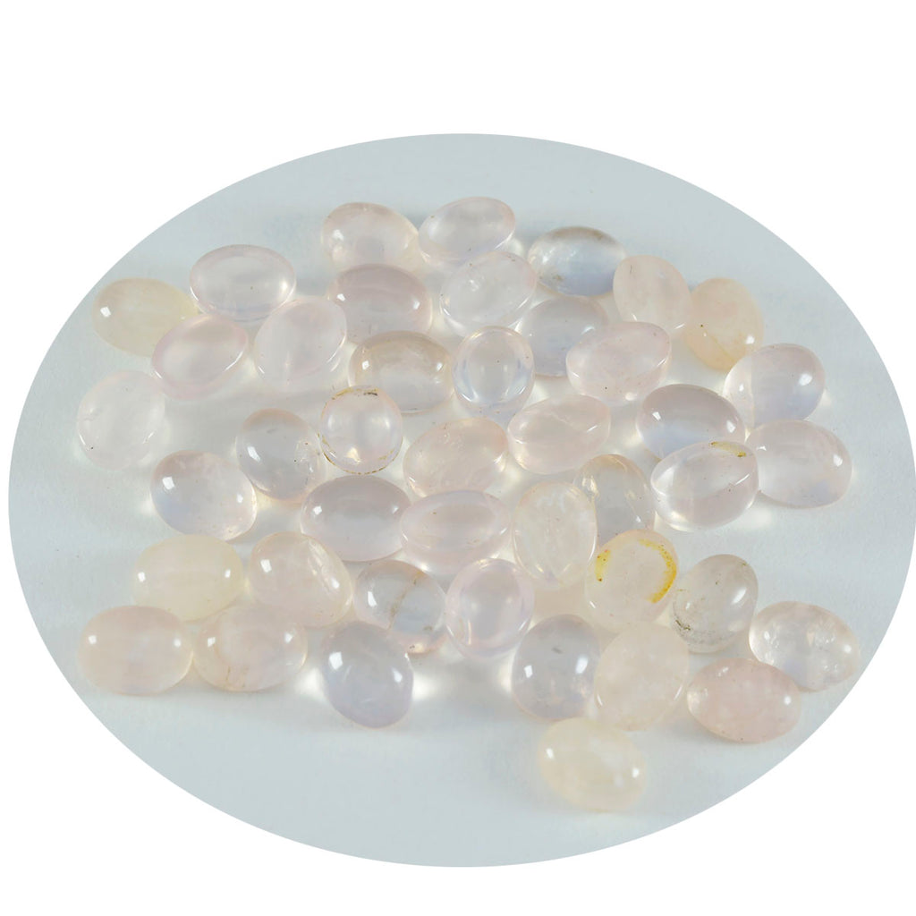 Rose Quartz 10PC Tiny 3x5 MM Oval Cabochon Pink Brilliant semi Precious Loose Gemstones