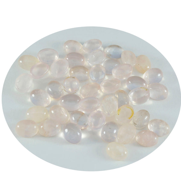Rose Quartz 10PC Tiny 3x5 MM Oval Cabochon Pink Brilliant semi Precious Loose Gemstones