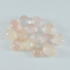 Rose Quartz 10PC Tiny 4x6 MM Oval Cabochon Pink Sparkling semi Precious Semi Precious Gemstone