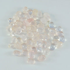 Rose Quartz 10PC Tiny 3x5 MM Oval Cabochon Pink Brilliant semi Precious Loose Gemstones