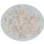 Rose Quartz 10PC Tiny 4x6 MM Pear Cabochon Pink Shine semi Precious Loose Gemstones