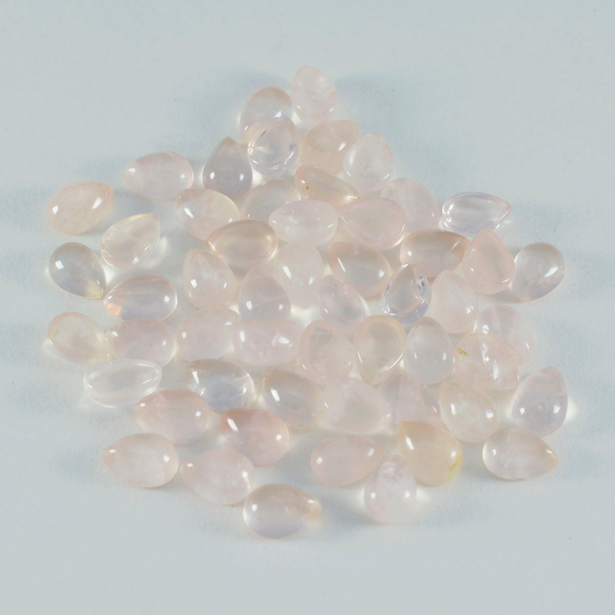 Rose Quartz 10PC Tiny 4x6 MM Pear Cabochon Pink Shine semi Precious Loose Gemstones