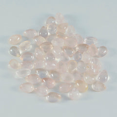 Rose Quartz 10PC Tiny 4x6 MM Pear Cabochon Pink Shine semi Precious Loose Gemstones