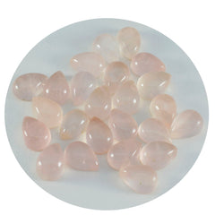 Rose Quartz 1PC Small 6x9 MM Pear Cabochon Pink Natural semi Precious Gems