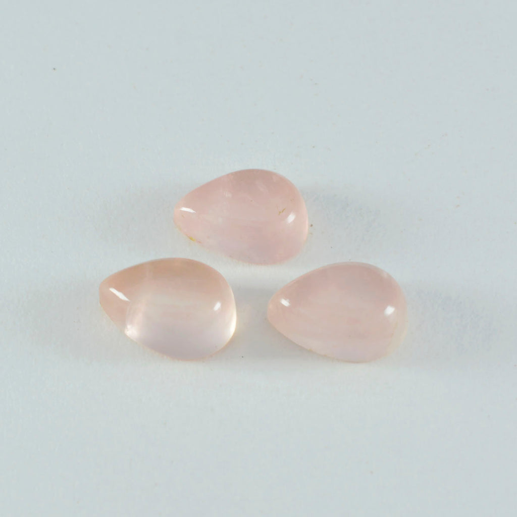 Rose Quartz 1PC Medium 7x10 MM Pear Cabochon Pink Superior semi Precious Loose Gemstone