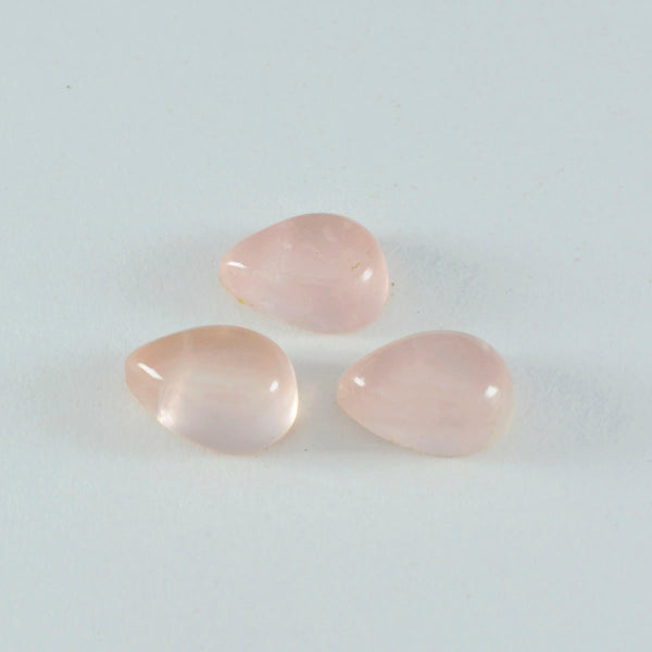 Rose Quartz 1PC Medium 7x10 MM Pear Cabochon Pink Superior semi Precious Loose Gemstone