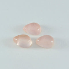 Rose Quartz 1PC Medium 7x10 MM Pear Cabochon Pink Superior semi Precious Loose Gemstone
