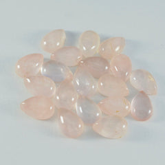 Rose Quartz 1PC Large 8x12 MM Pear Cabochon Pink Brilliant semi Precious Precious Gemstone