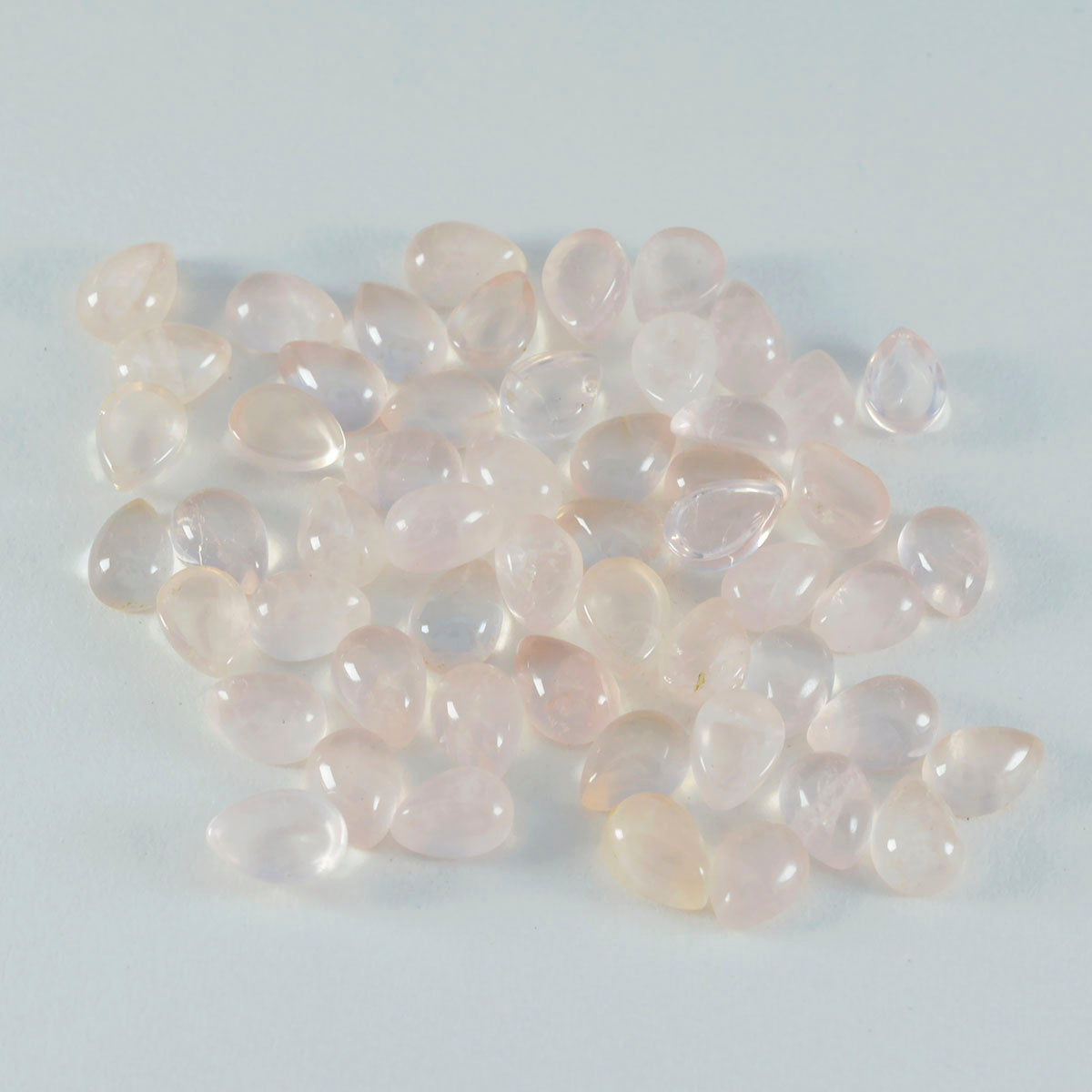 Rose Quartz 10PC Tiny 4x6 MM Pear Cabochon Pink Shine semi Precious Loose Gemstones