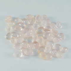 Rose Quartz 10PC Tiny 4x6 MM Pear Cabochon Pink Shine semi Precious Loose Gemstones