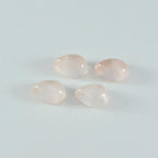 Rose Quartz 1PC Small 6x9 MM Pear Cabochon Pink Natural semi Precious Gems