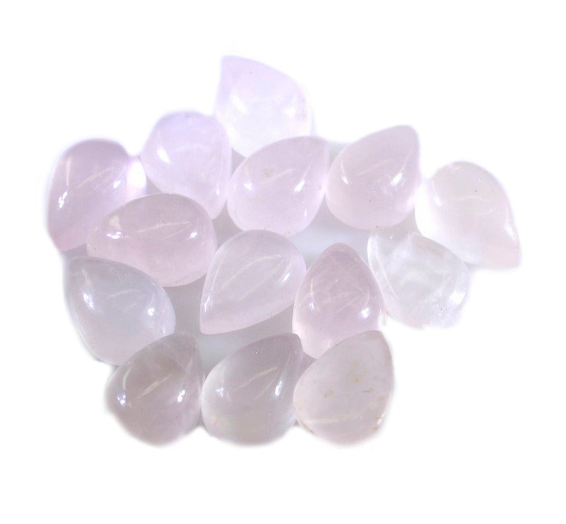 Rose Quartz 1PC Small 6x9 MM Pear Cabochon Pink Natural semi Precious Gems