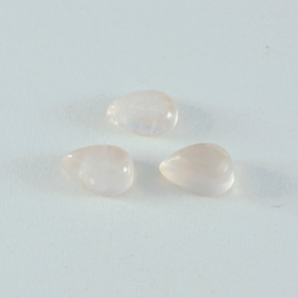 Rose Quartz 1PC Medium 7x10 MM Pear Cabochon Pink Superior semi Precious Loose Gemstone