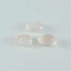 Rose Quartz 1PC Medium 7x10 MM Pear Cabochon Pink Superior semi Precious Loose Gemstone