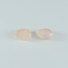 Rose Quartz 1PC Large 8x12 MM Pear Cabochon Pink Brilliant semi Precious Precious Gemstone