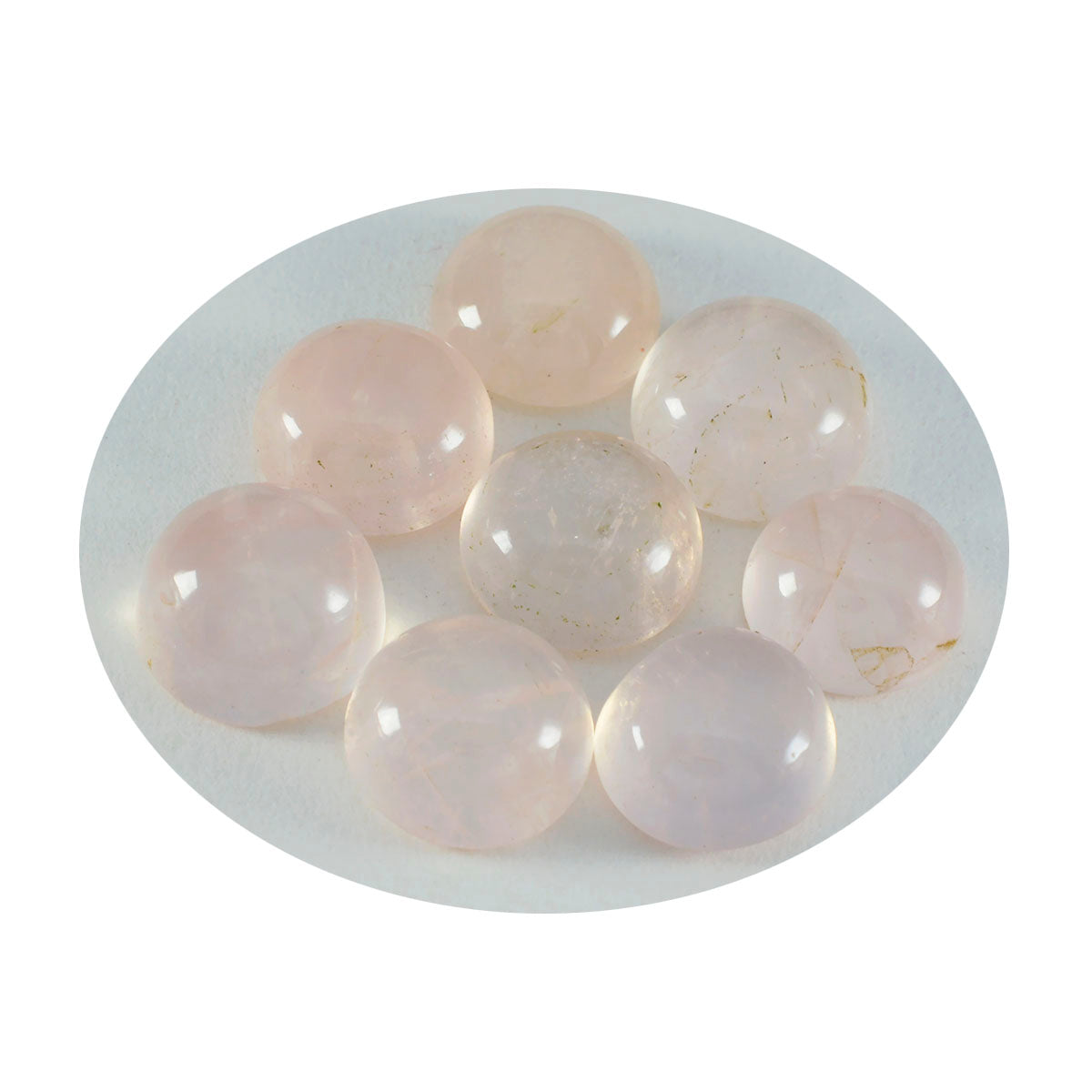 Rose Quartz 1PC Large 10x10 MM Round Cabochon Pink Fine semi Precious Gems Sekundär produktbild