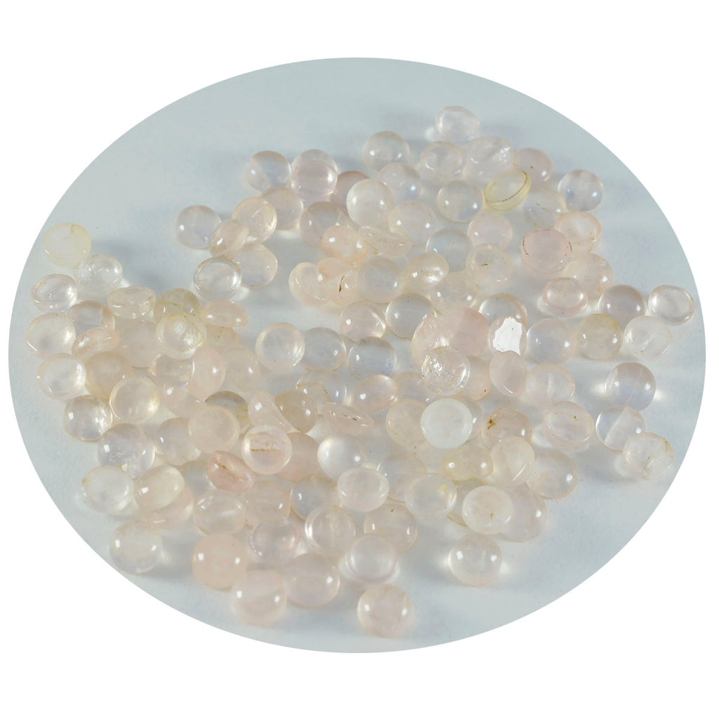 Rose Quartz 10PC Tiny 3x3 MM Round Cabochon Pink Brilliant semi Precious Precious Gemstone