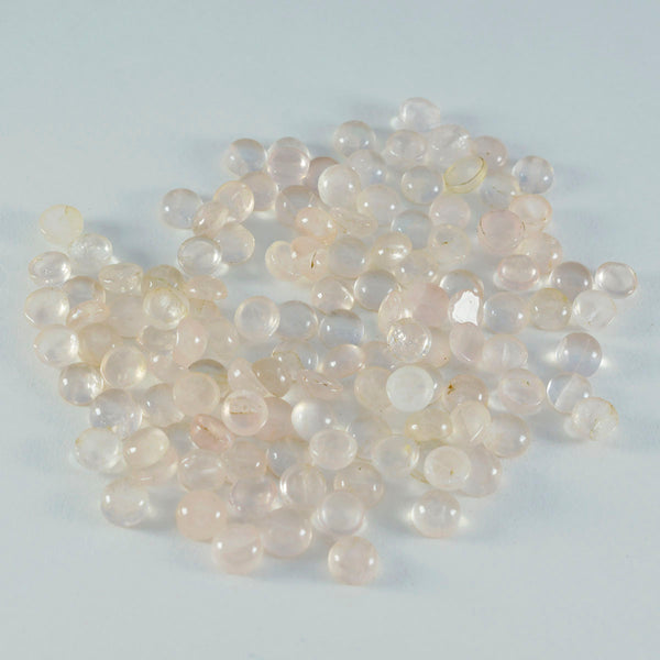 Rose Quartz 10PC Tiny 3x3 MM Round Cabochon Pink Brilliant semi Precious Precious Gemstone
