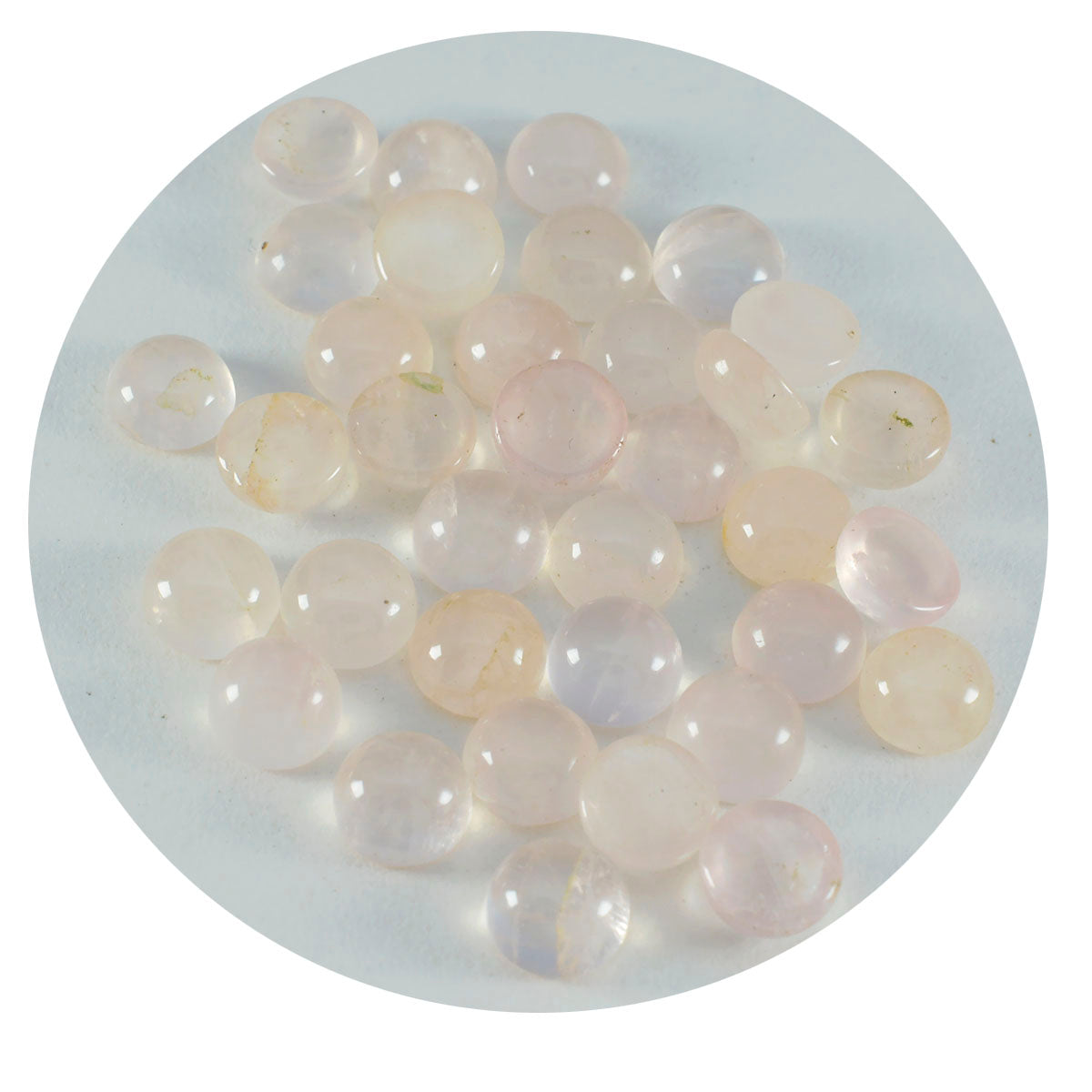 Rose Quartz 10PC Tiny 4x4 MM Round Cabochon Pink Sparkling semi Precious Gems