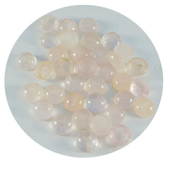 Rose Quartz 10PC Tiny 4x4 MM Round Cabochon Pink Sparkling semi Precious Gems