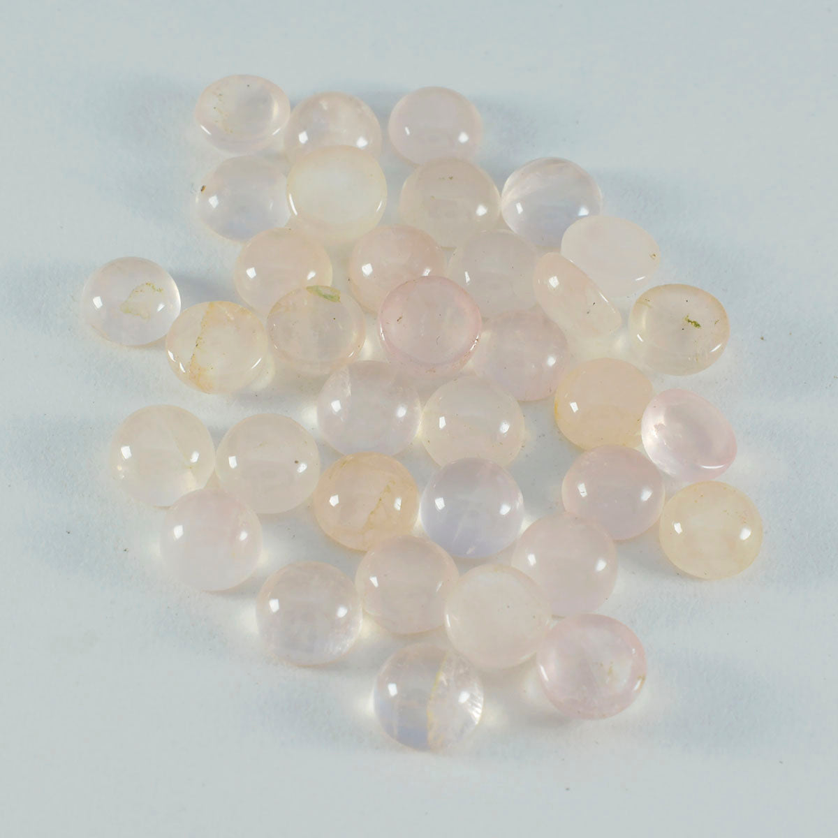 Rose Quartz 10PC Tiny 4x4 MM Round Cabochon Pink Sparkling semi Precious Gems