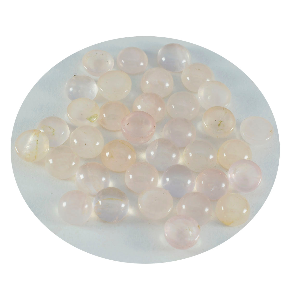 Rose Quartz 10PC Tiny 5x5 MM Round Cabochon Pink Polished semi Precious Loose Gems