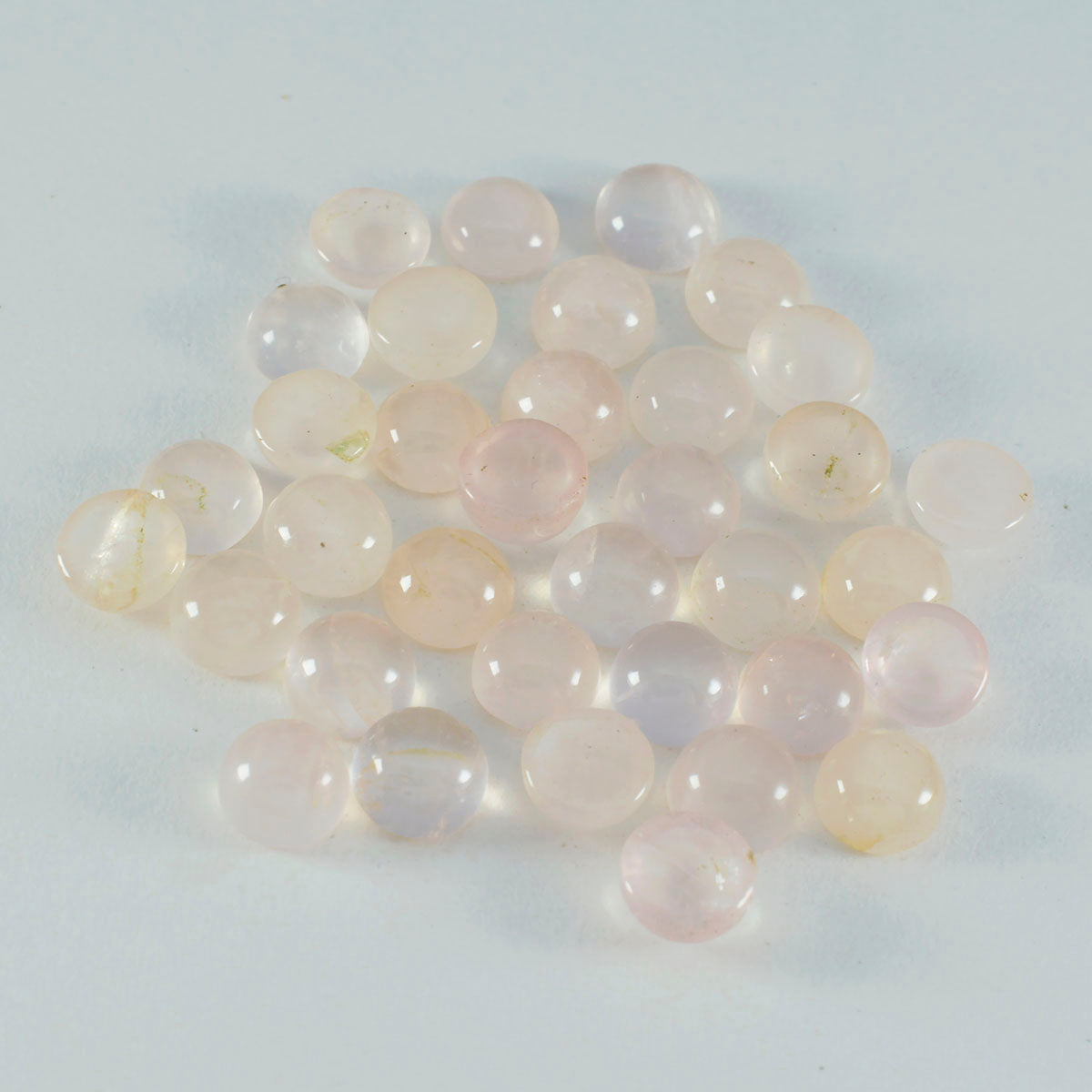 Rose Quartz 10PC Tiny 5x5 MM Round Cabochon Pink Polished semi Precious Loose Gems