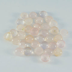 Rose Quartz 10PC Tiny 5x5 MM Round Cabochon Pink Polished semi Precious Loose Gems
