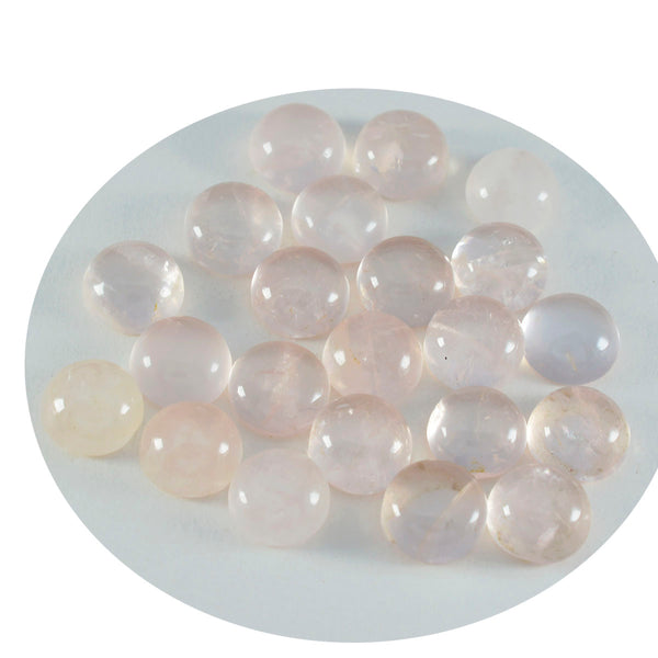 Rose Quartz 1PC Tiny 6x6 MM Round Cabochon Pink Splendid semi Precious Loose Gemstone