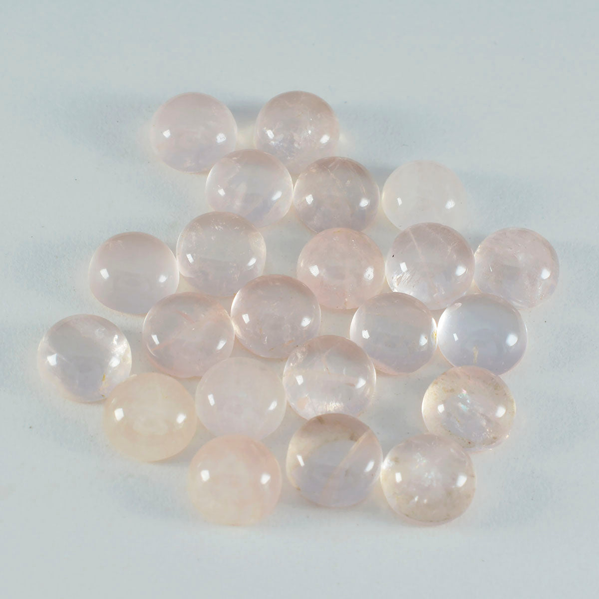 Rose Quartz 1PC Small 7x7 MM Round Cabochon Pink Luster semi Precious Loose Gemstones