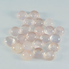 Rose Quartz 1PC Small 7x7 MM Round Cabochon Pink Luster semi Precious Loose Gemstones