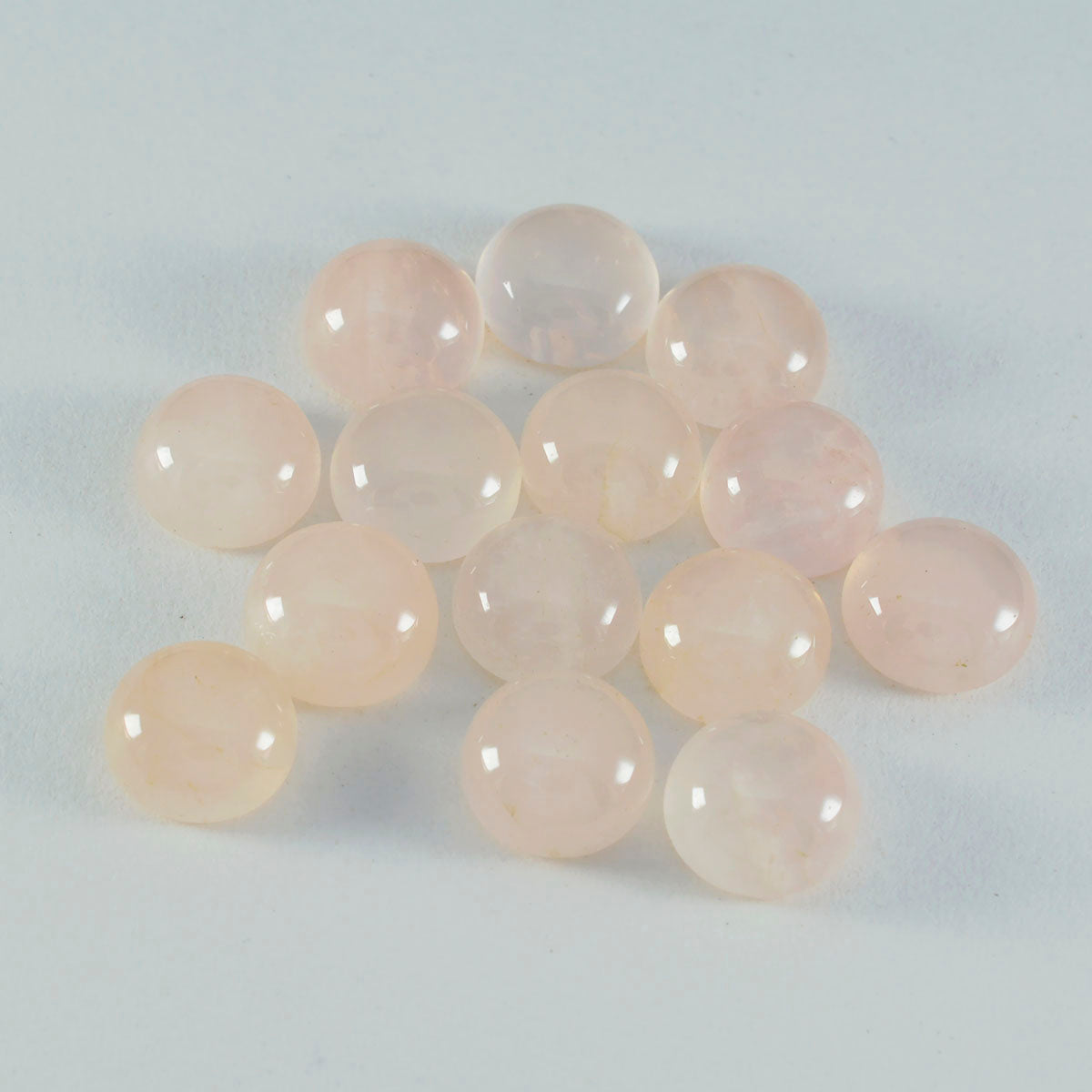 Rose Quartz 1PC Small 8x8 MM Round Cabochon Pink Lustrous semi Precious Semi Precious Gemstone