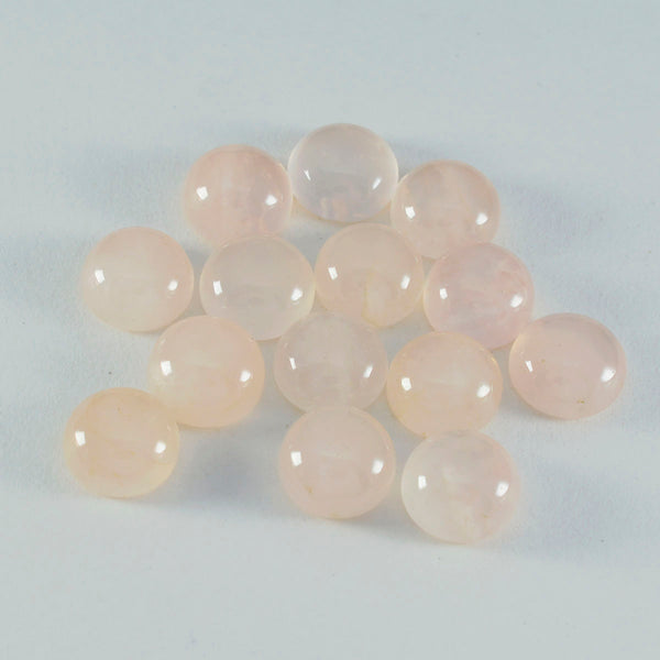 Rose Quartz 1PC Small 8x8 MM Round Cabochon Pink Lustrous semi Precious Semi Precious Gemstone