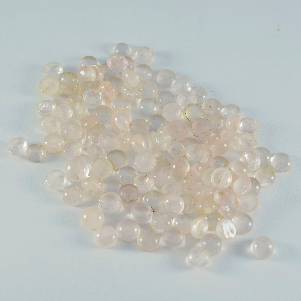 Rose Quartz 10PC Tiny 3x3 MM Round Cabochon Pink Brilliant semi Precious Precious Gemstone