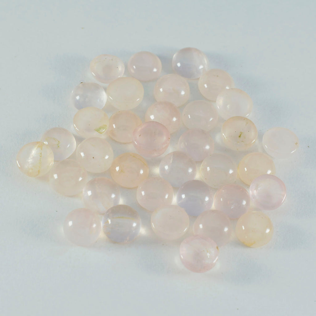 Rose Quartz 1PC Tiny 6x6 MM Round Cabochon Pink Splendid semi Precious Loose Gemstone