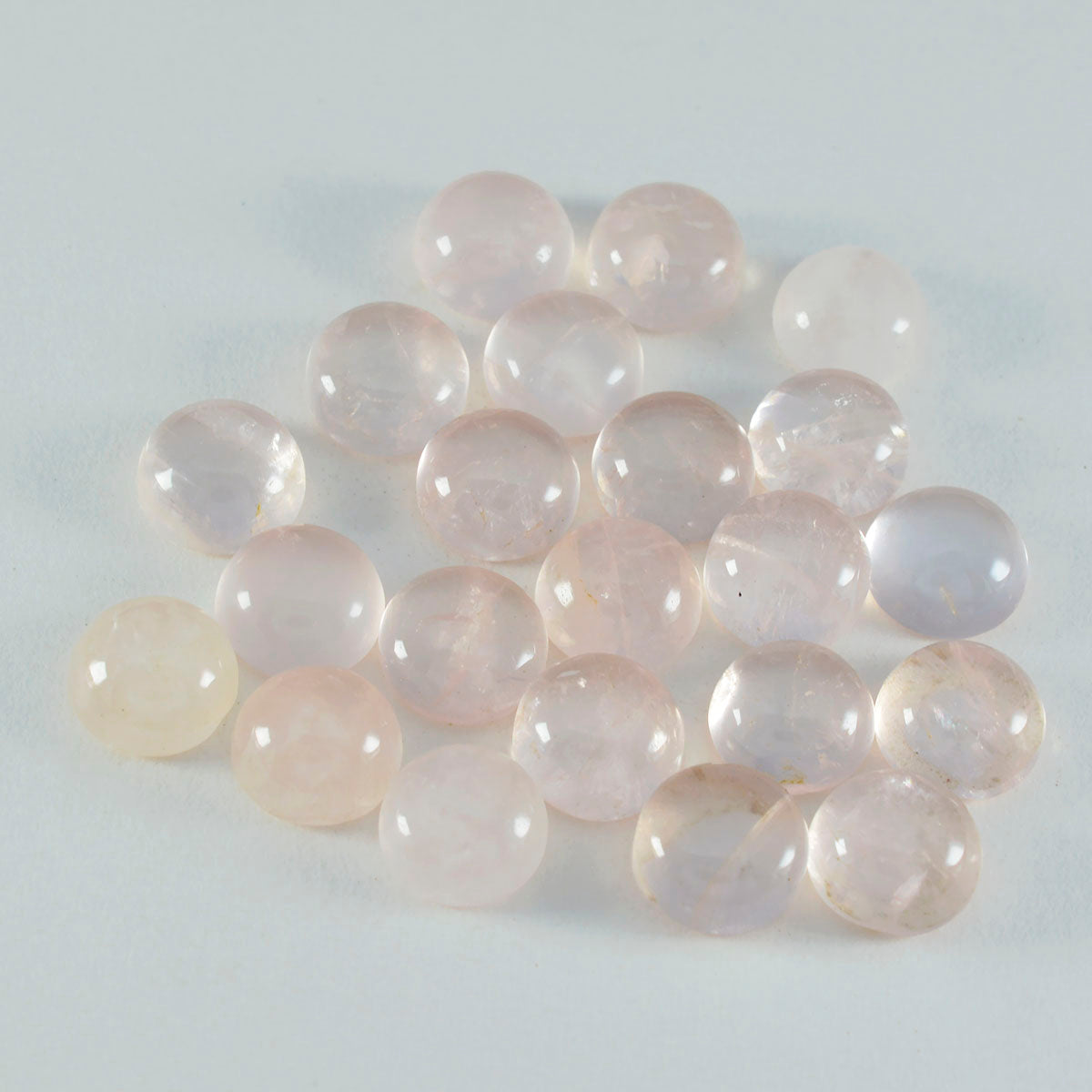Rose Quartz 1PC Small 7x7 MM Round Cabochon Pink Luster semi Precious Loose Gemstones Image principale du produit