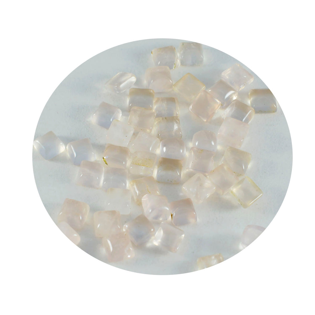 Rose Quartz 10PC Tiny 4x4 MM Square Cabochon Pink Pure semi Precious Precious Gemstone