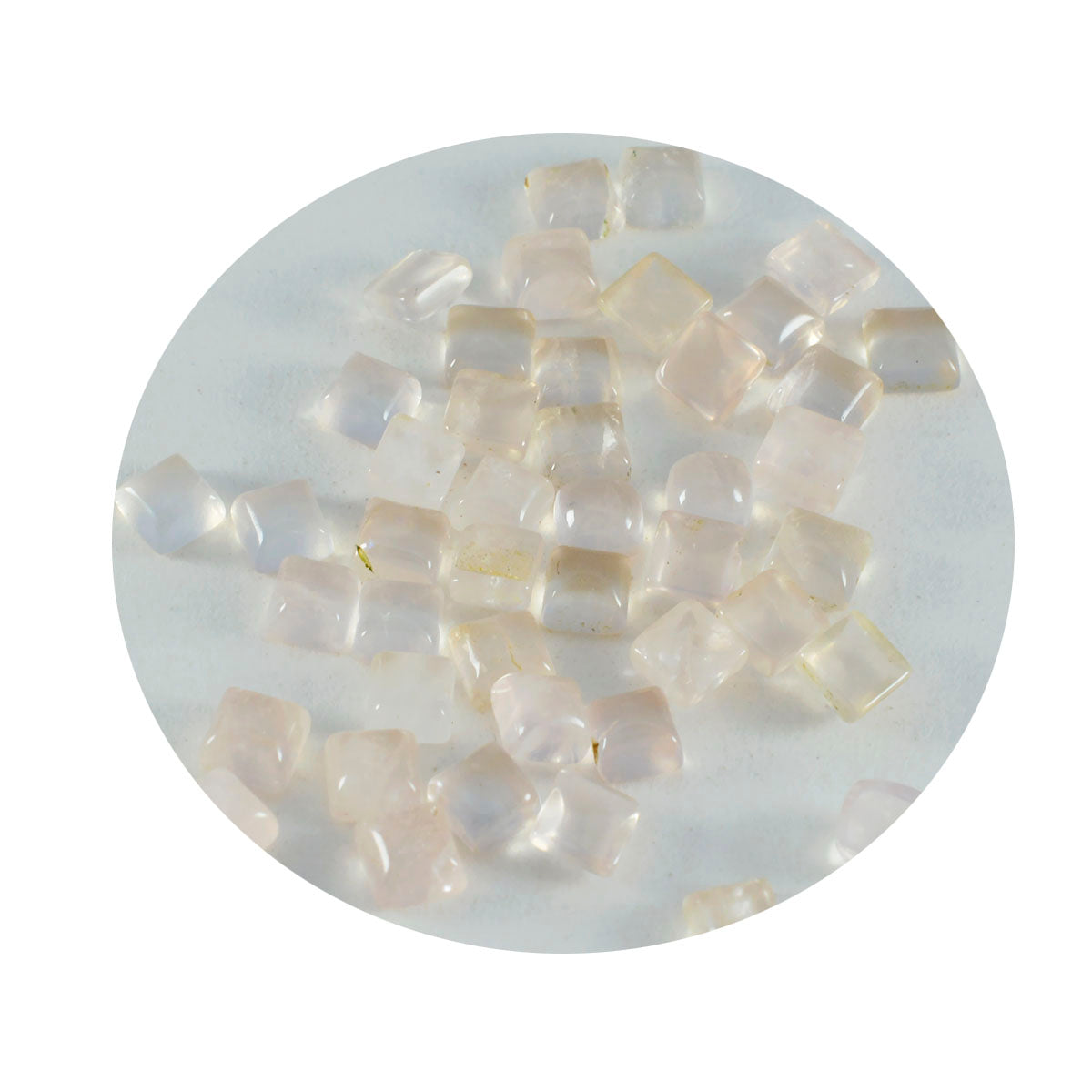 Rose Quartz 10PC Tiny 4x4 MM Square Cabochon Pink Pure semi Precious Precious Gemstone