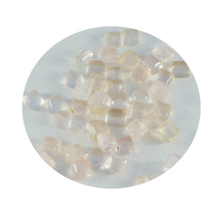 Rose Quartz 10PC Tiny 4x4 MM Square Cabochon Pink Pure semi Precious Precious Gemstone