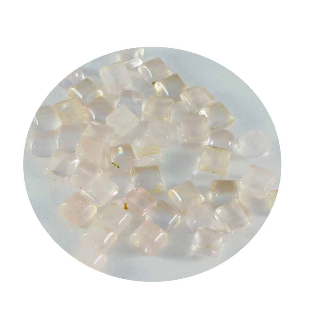 Rose Quartz 10PC Tiny 5x5 MM Square Cabochon Pink Fiery semi Precious Gems