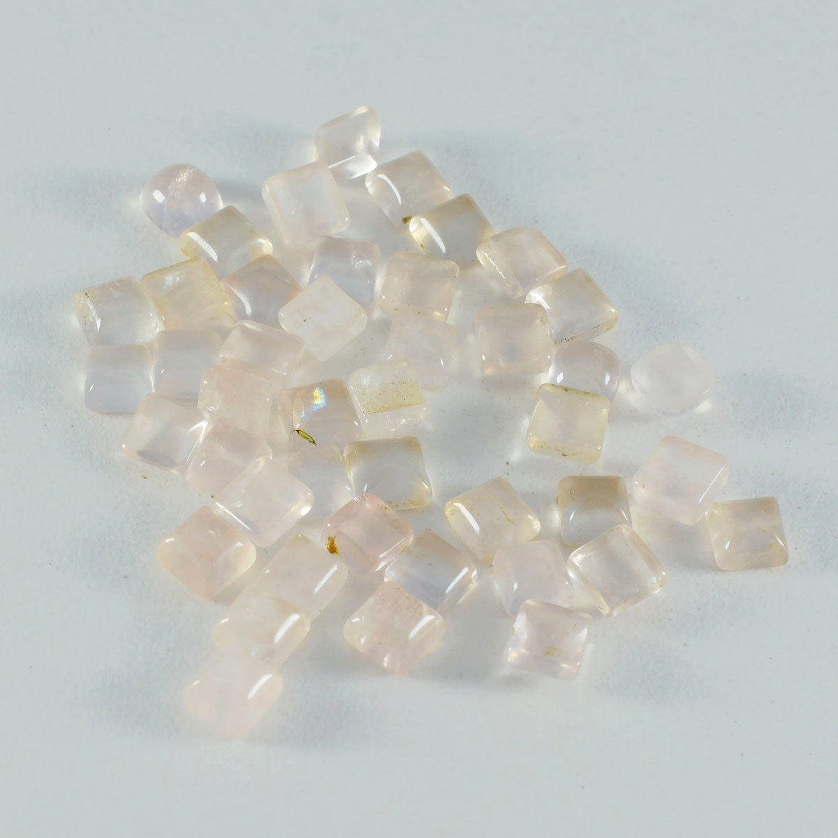 Rose Quartz 10PC Tiny 5x5 MM Square Cabochon Pink Fiery semi Precious Gems